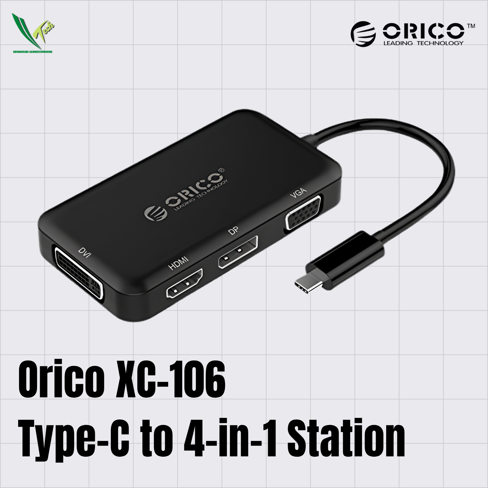 ORICO Type-C to HDMI / VGA / DP / DVI Adapter 4-in-1 (XC-106)