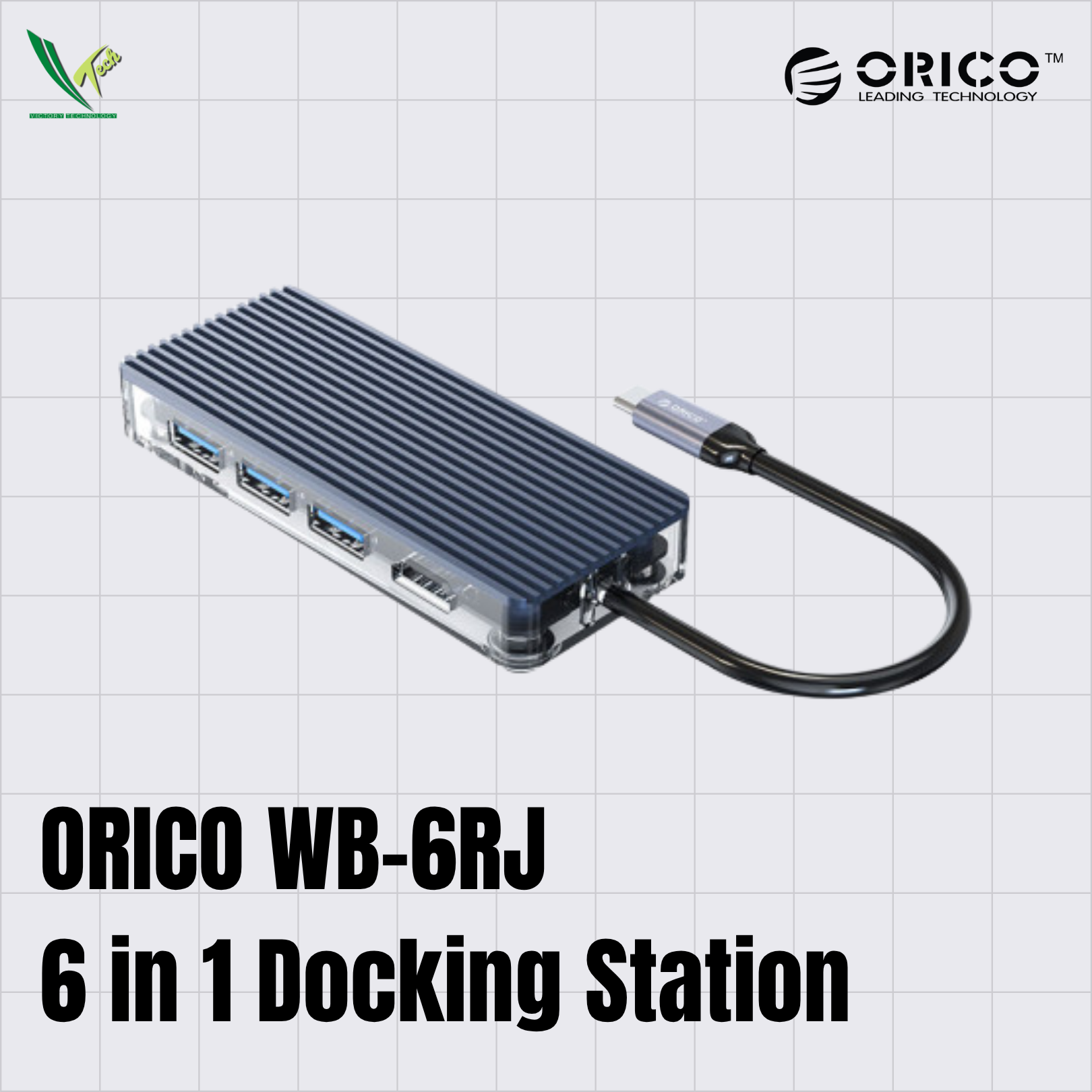 ORICO 6 in 1 Type-C Multifunction Docking Station (WB-6RJ)